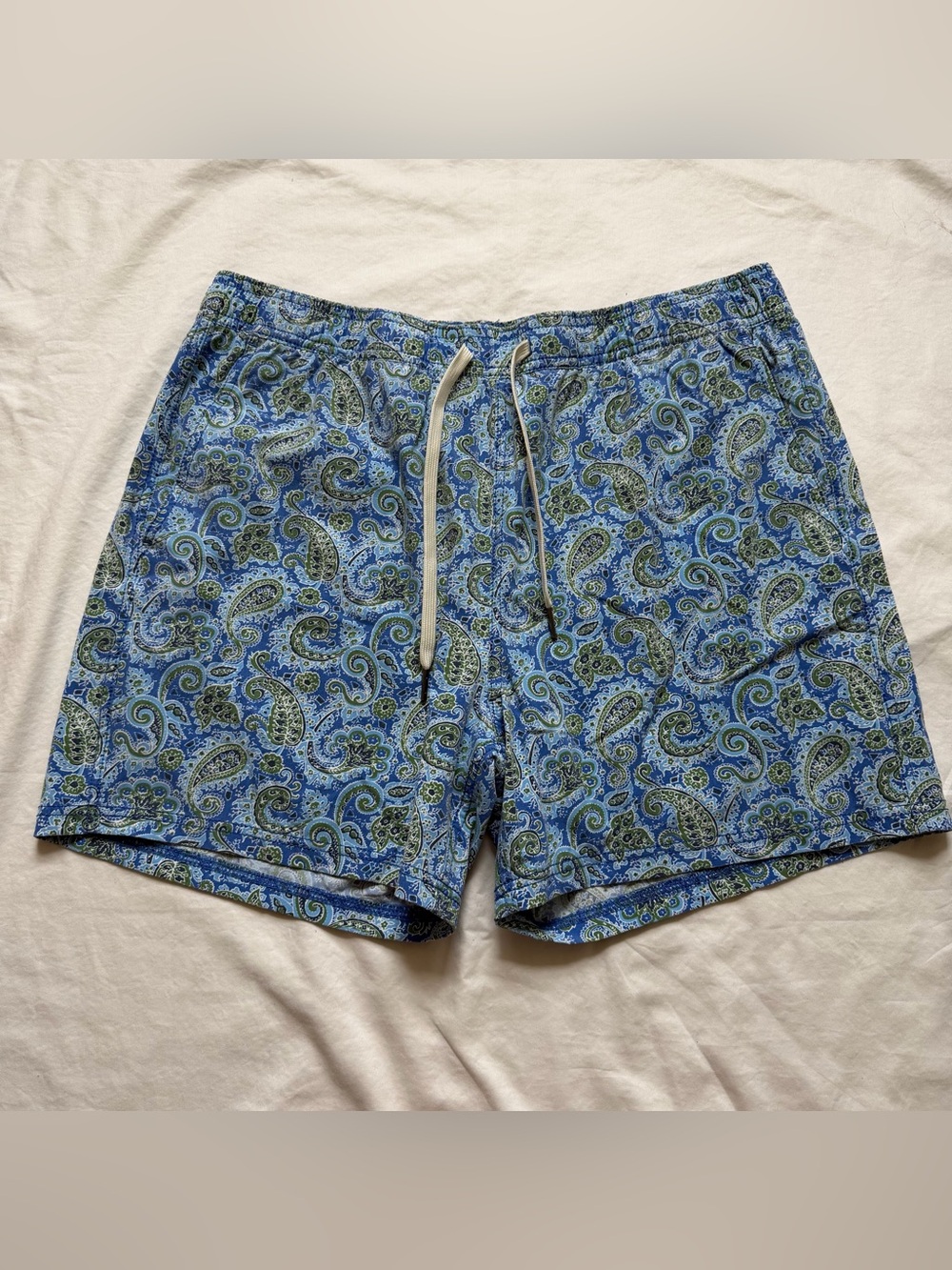 Fair Harbor Men’s Swim Trunks Paisley Blue